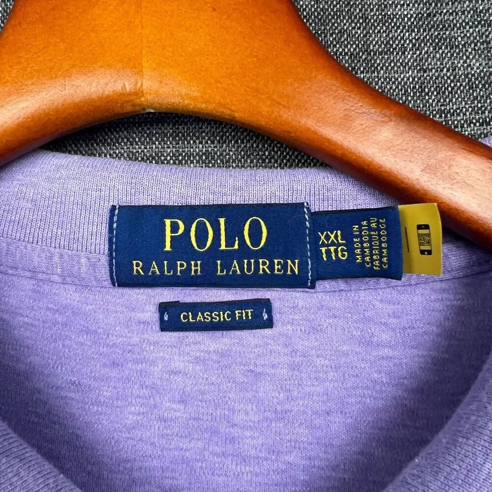 Polo Ralph Lauren Classic Fit Collared Shirt Adult XXL Purple Jockey Logo Mens